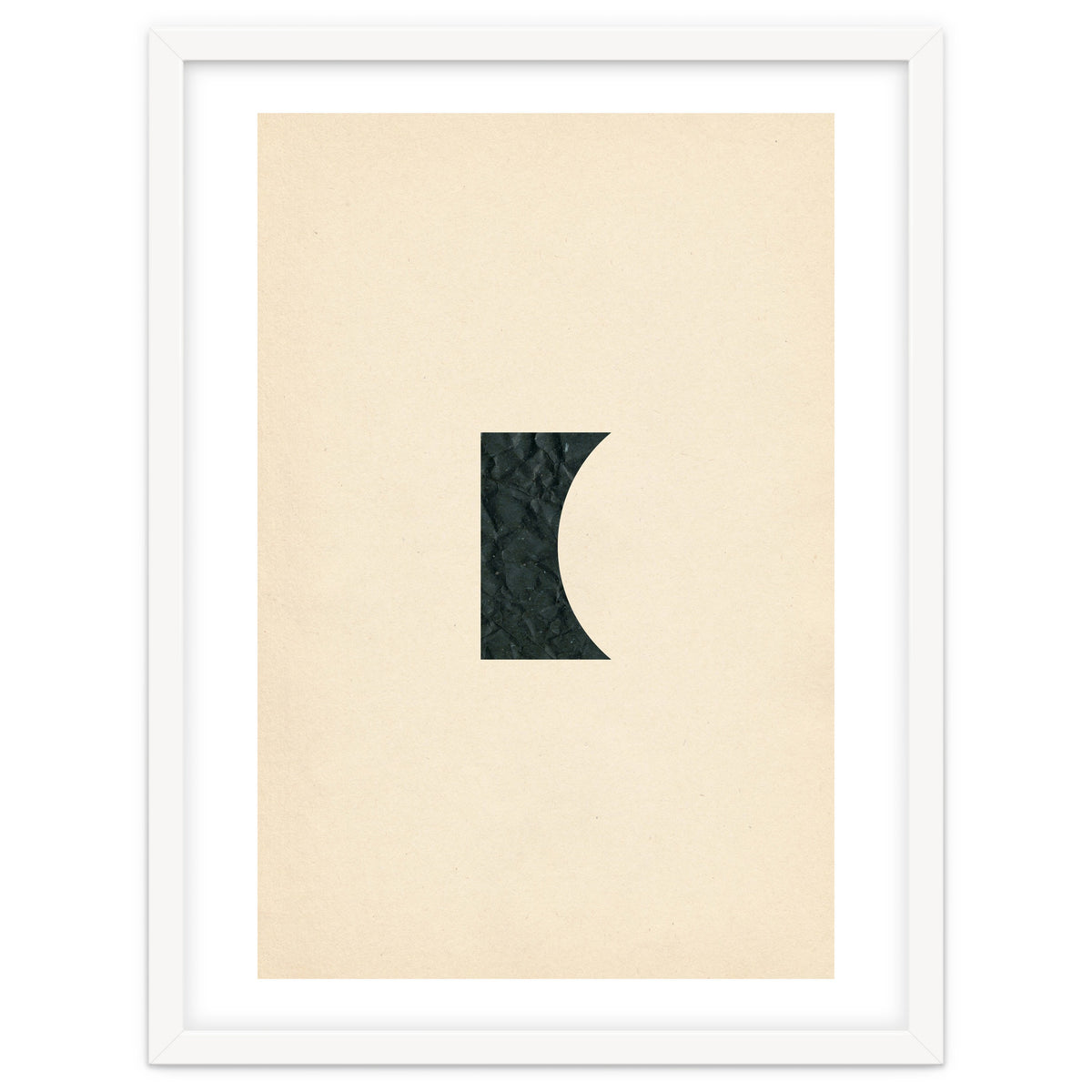 Cut black shape on beige