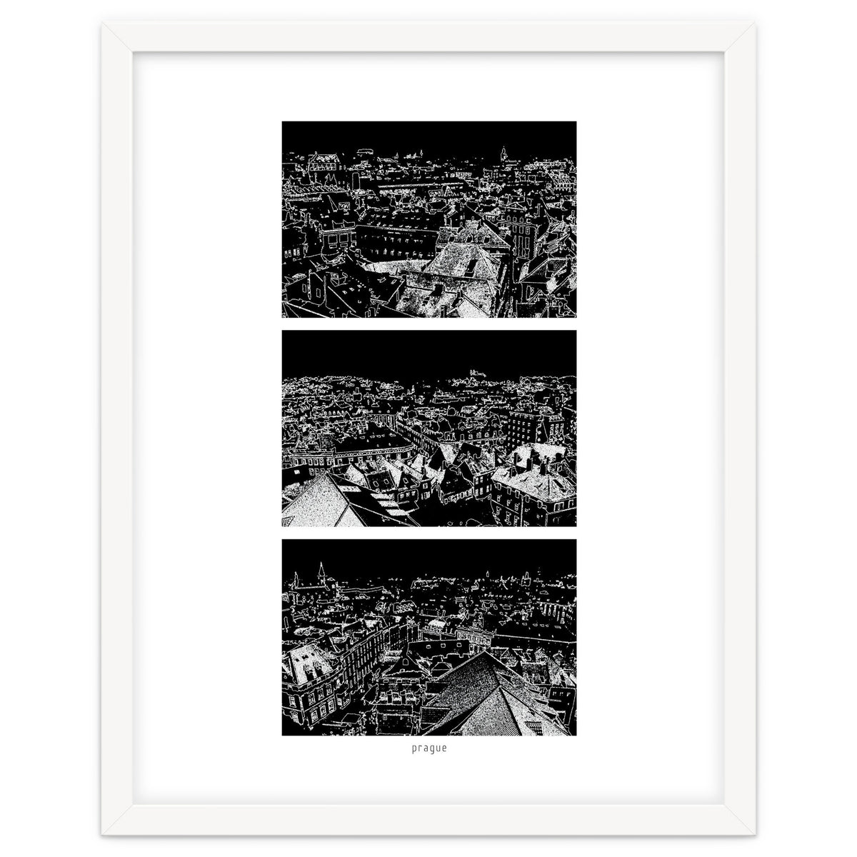Prague print in black