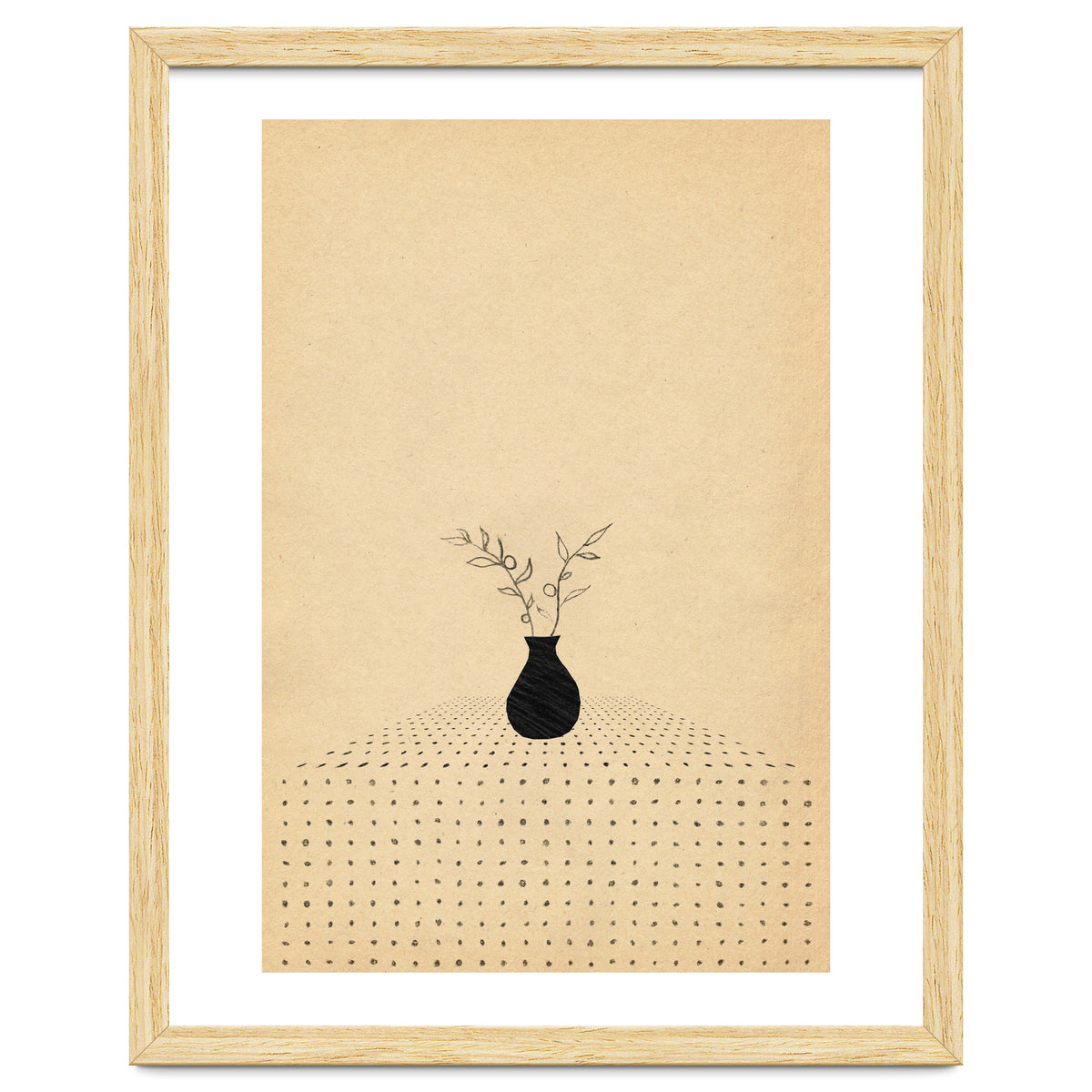 Abstract still life, vase and plants