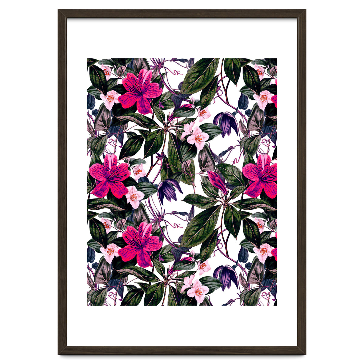 Pattern antique botanical flowers