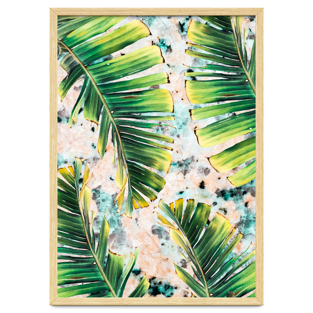 Palm leaf on marble 02