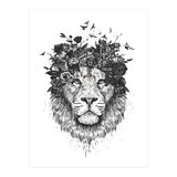 Floral Lion Bw (Print Only) thumbnail