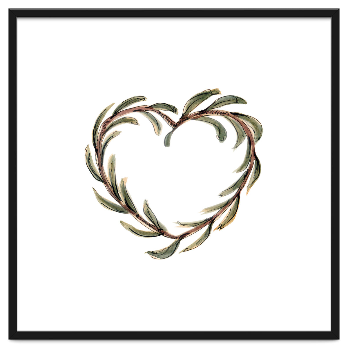 Olive branch heart
