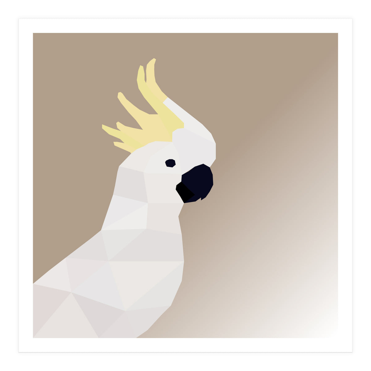 Cockatoo Bird Low Poly Art (Print Only)