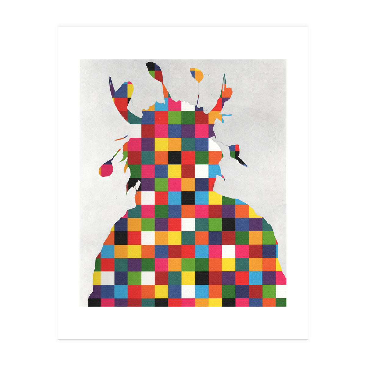 Indian Portrait Disaster · Kicking Bear Colorful Square (Print Only)