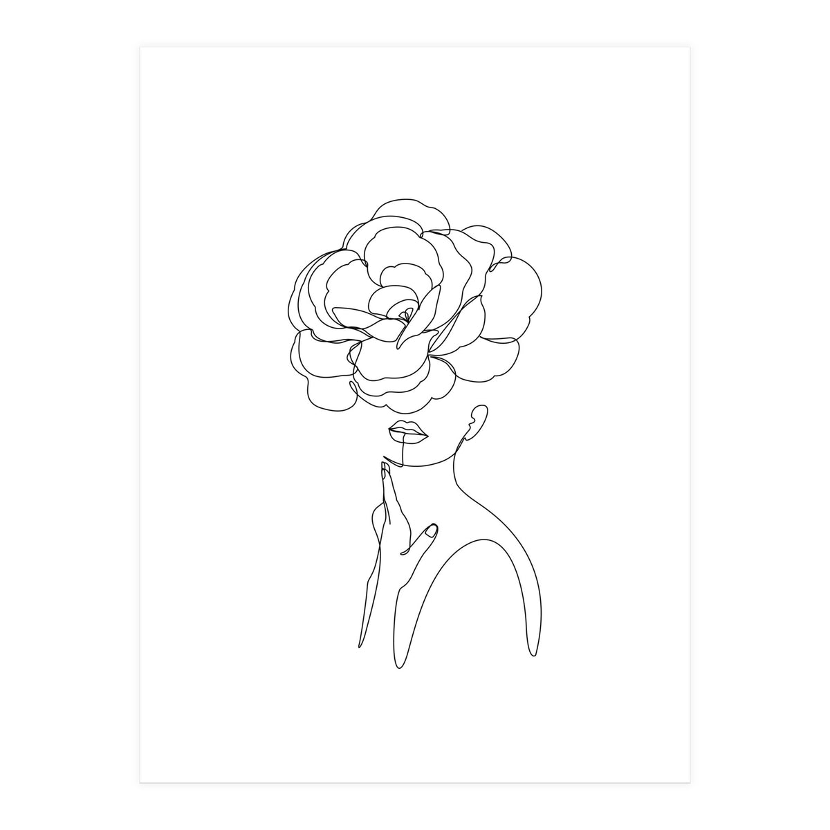 female flower line-a (Print Only)