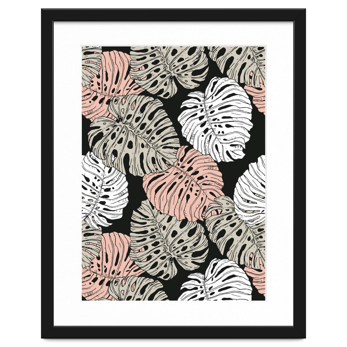 Monstera in the darkness of the jungle