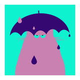 Lilac Cat With Umbrella  (Print Only) thumbnail
