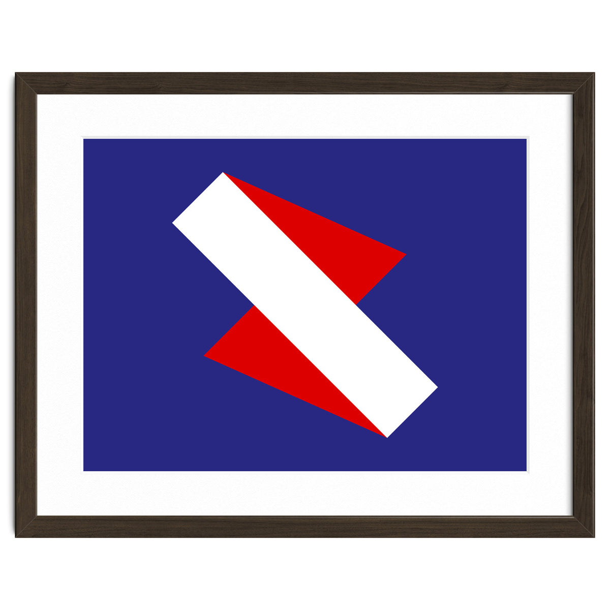 Geometric Shapes No. 68 - red & royal blue