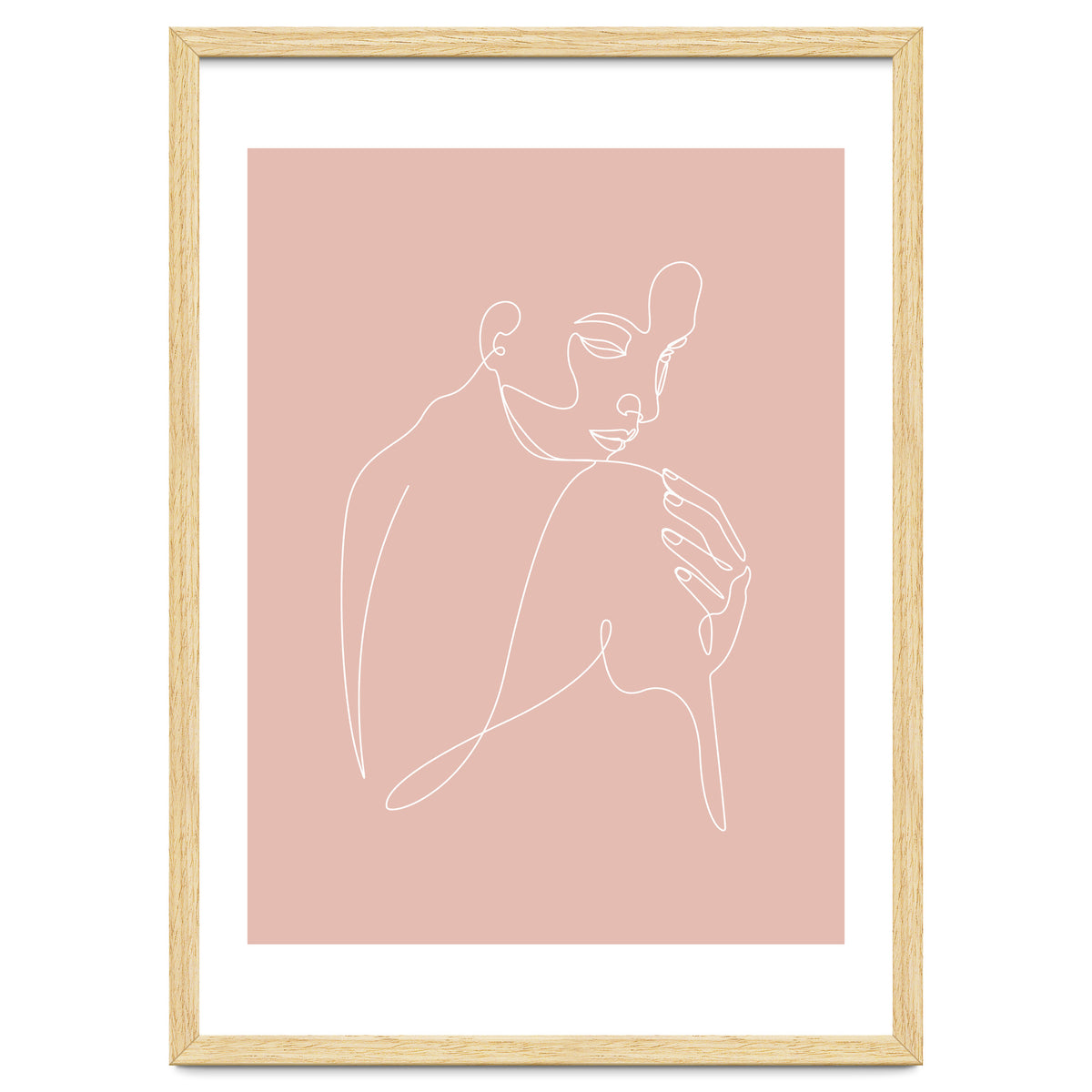 Sleep woman line pink