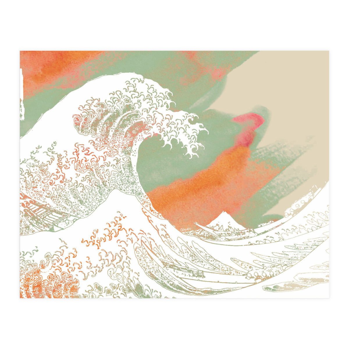 Calm into Great Wave Paint  I (Print Only)