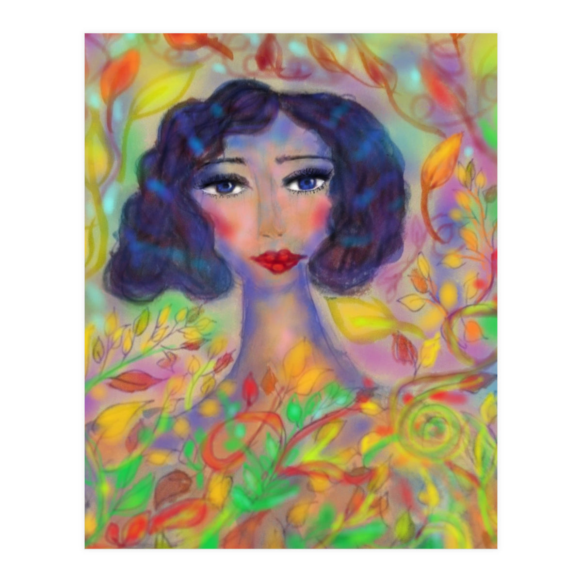 A GIRL IN AN ENCHANTED FOREST  (Print Only)