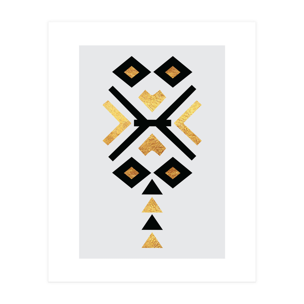 Gold And Black Abstract Tribal (Print Only)