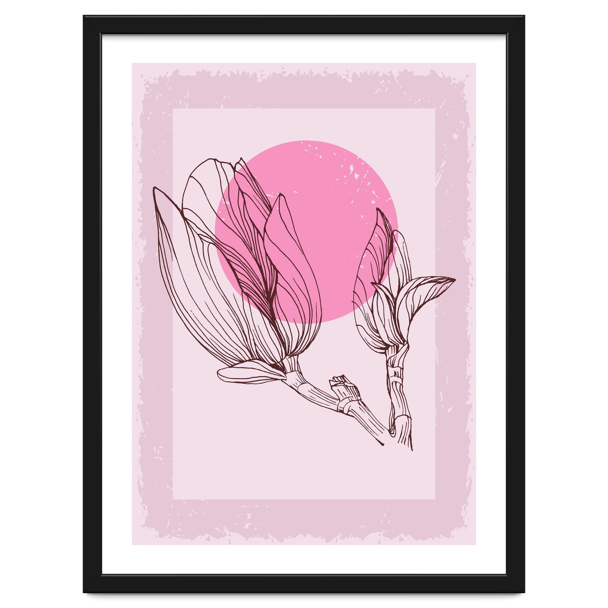 Magnolia Neutral Abstract Botanical