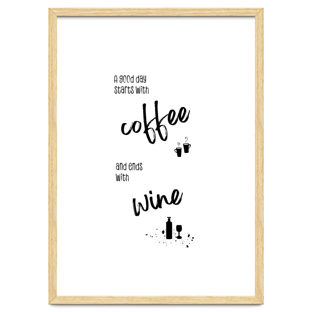 A good day starts with coffee and ends with wine