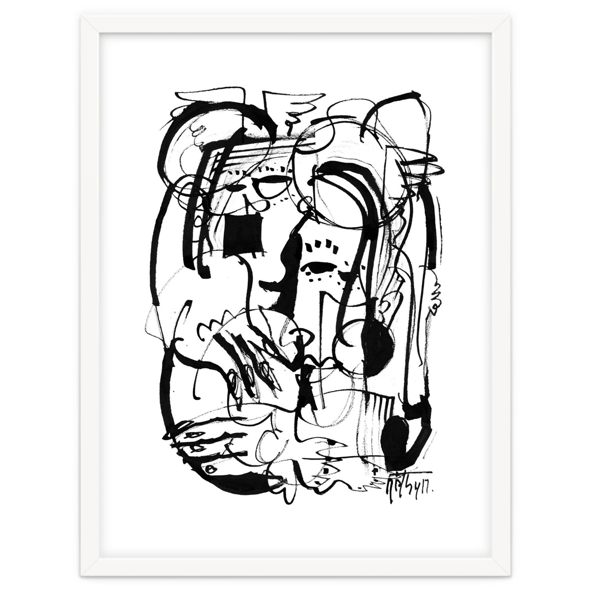 Two Shy Angels - b&w