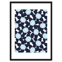 Pastel Blue Abstract Flower Pattern