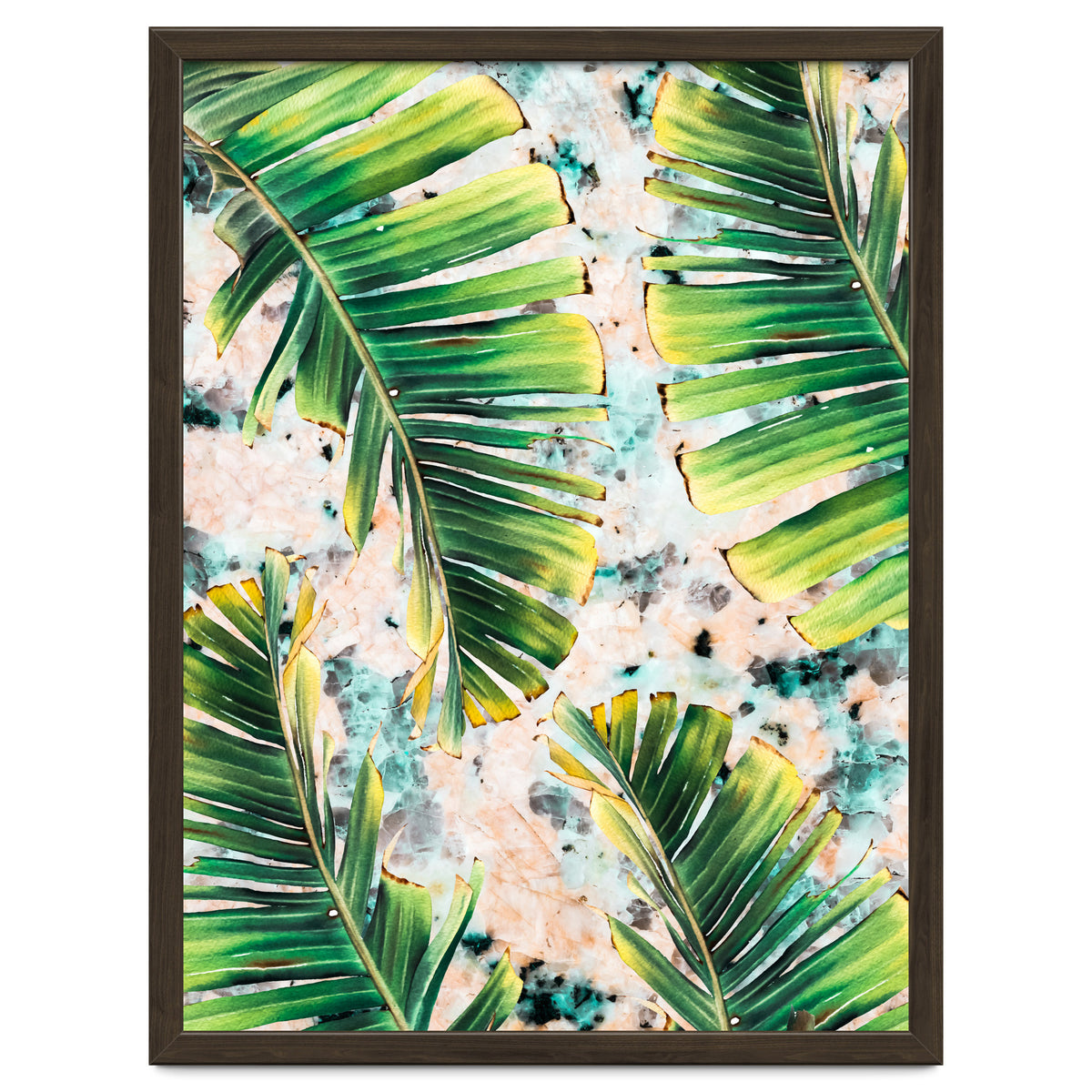 Palm leaf on marble 02