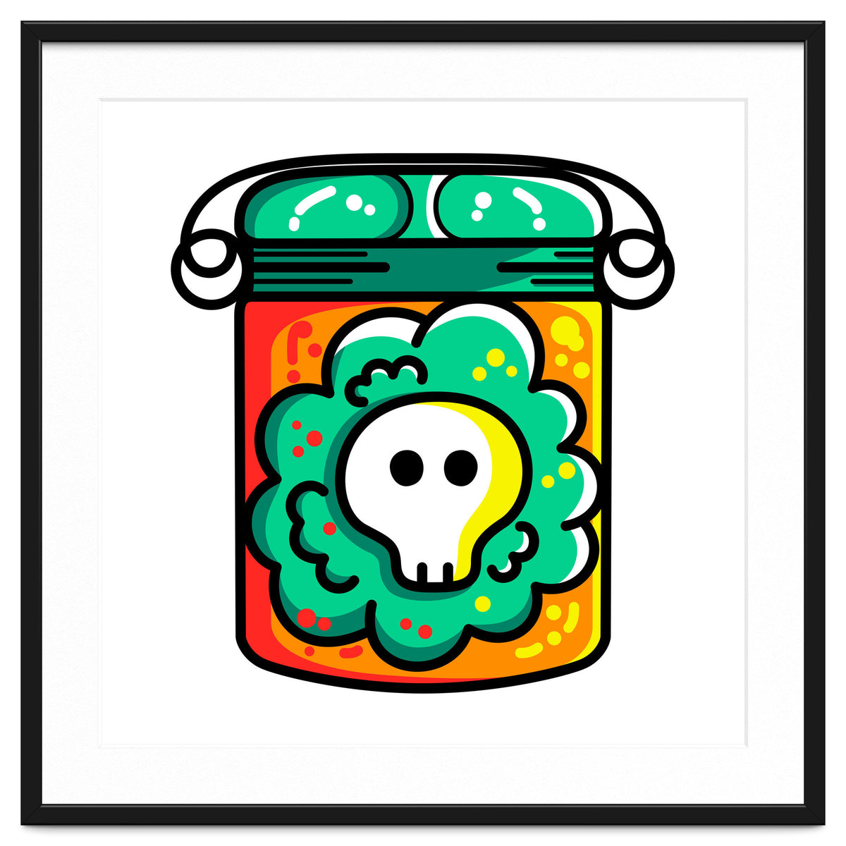 Kawaii Cute Skull In A Jar