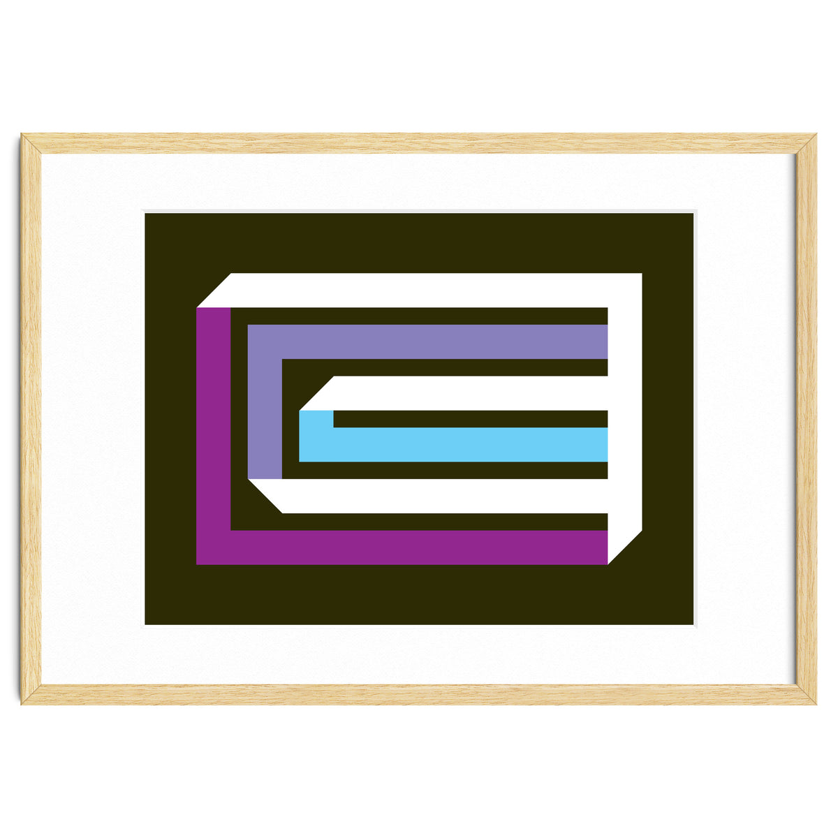 Geometric Shapes No. 35 -  brown, blue & lilac