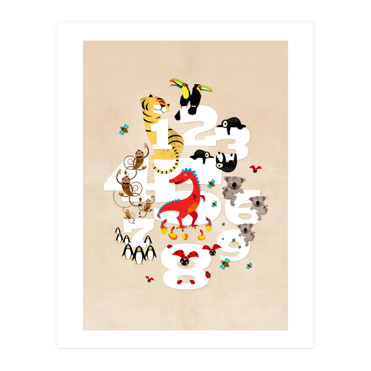 One Two Three Animals (Print Only)