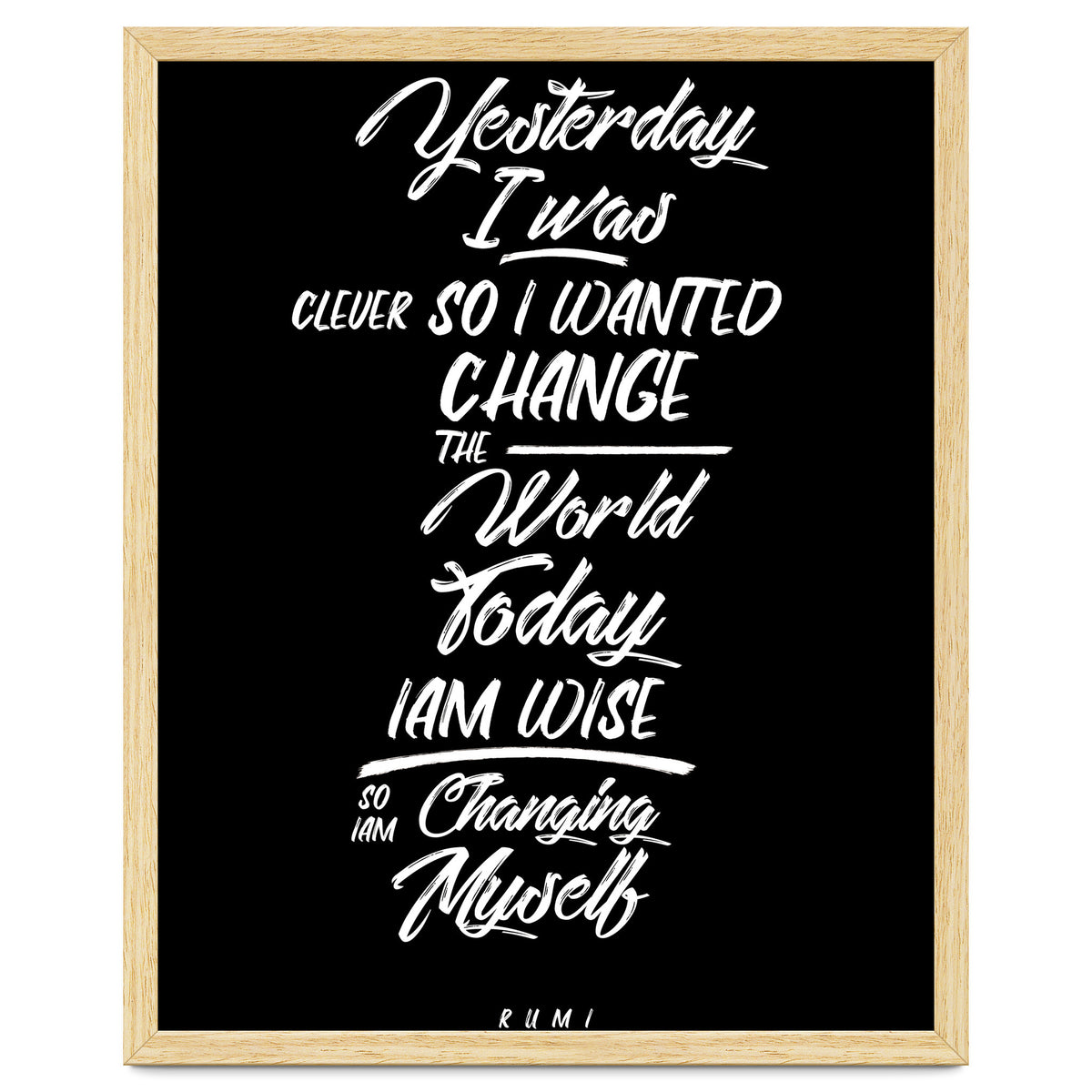 Changing Myself - Rumi Quote Typography