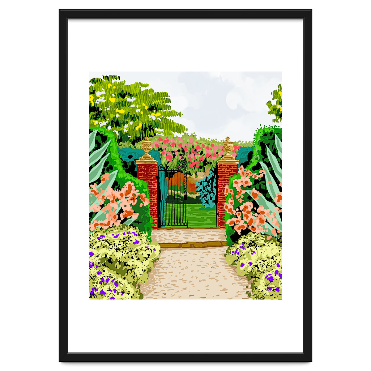 Gated Garden, Nature Landscape Painting