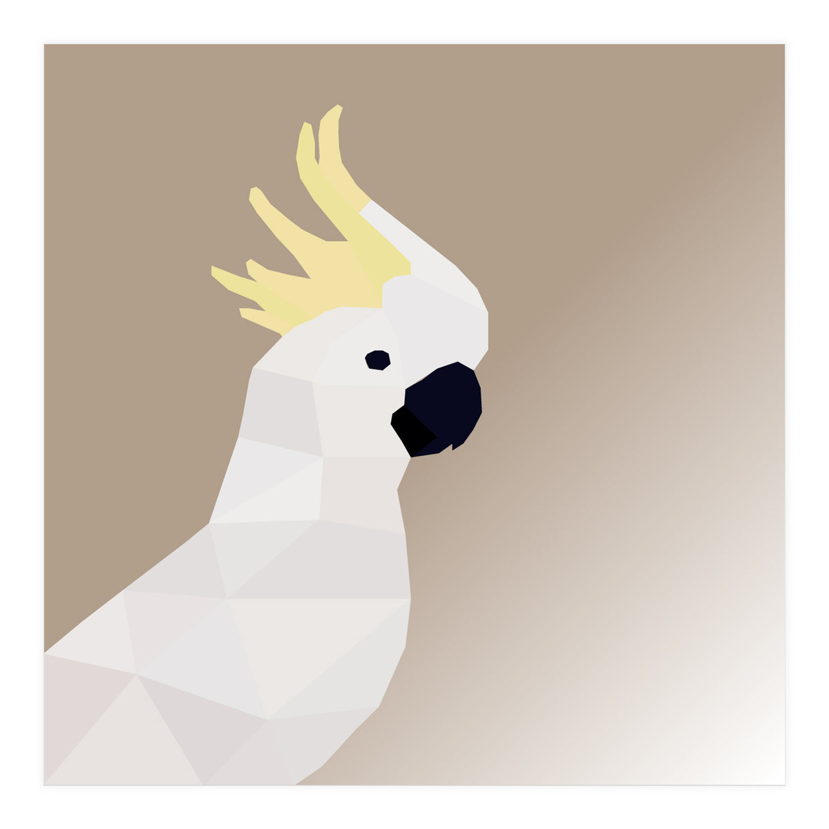 Cockatoo Bird Low Poly Art (Print Only)