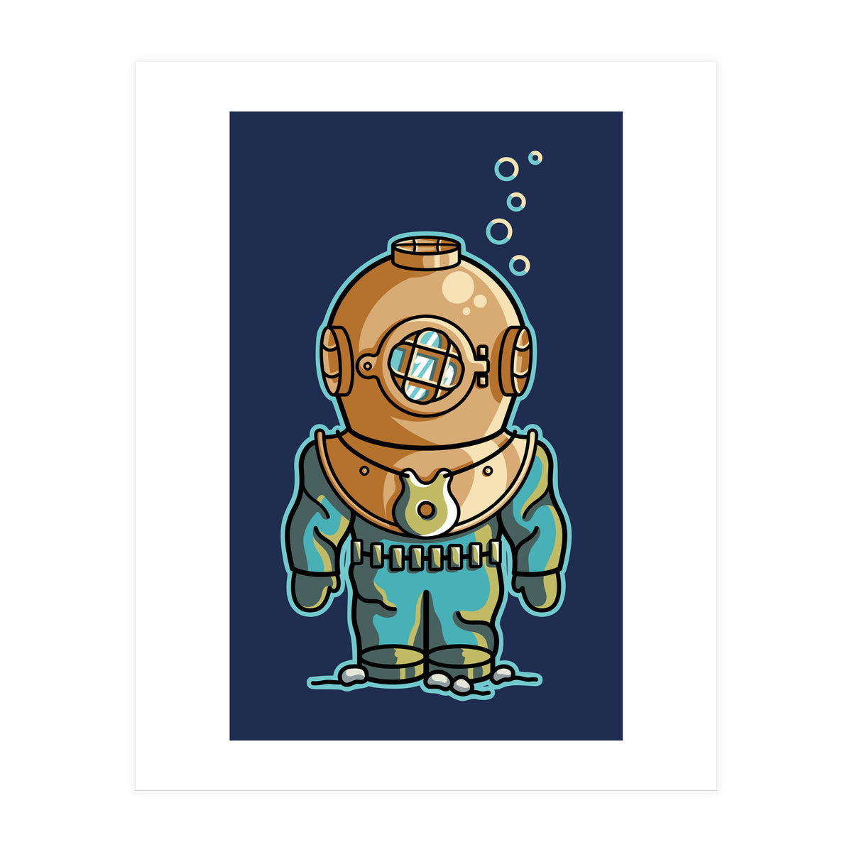 Cute Deep Sea Diver (Print Only)
