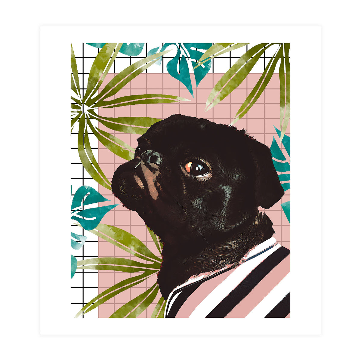 Pug On An Island (Print Only)