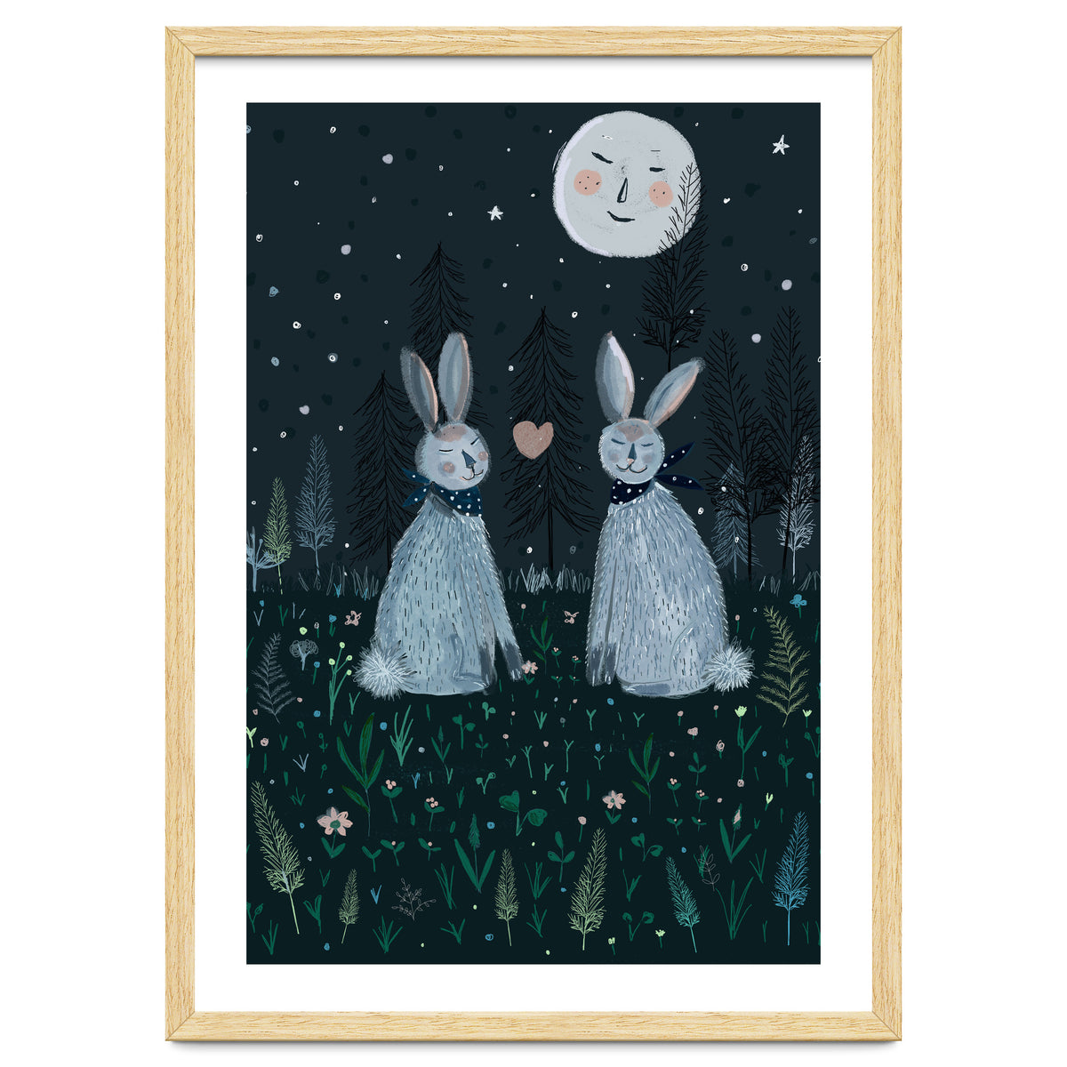 Rabbits in the forest