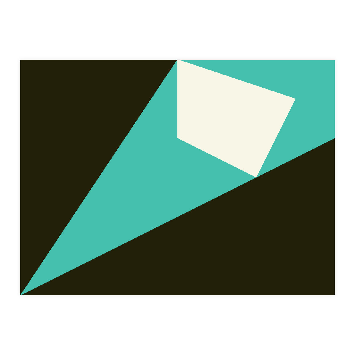 Geometric Shapes No. 72 - turquoise, white & black (Print Only)