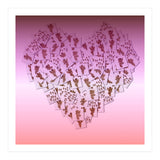 Heart collage of golden Cupid like characters (Print Only) thumbnail