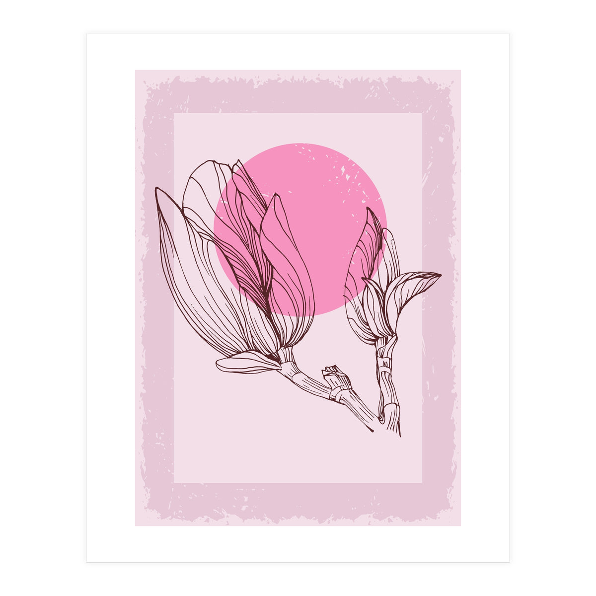 Magnolia Neutral Abstract Botanical (Print Only)