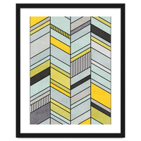 Colorful Concrete Chevron Pattern - Yellow, Blue, Grey