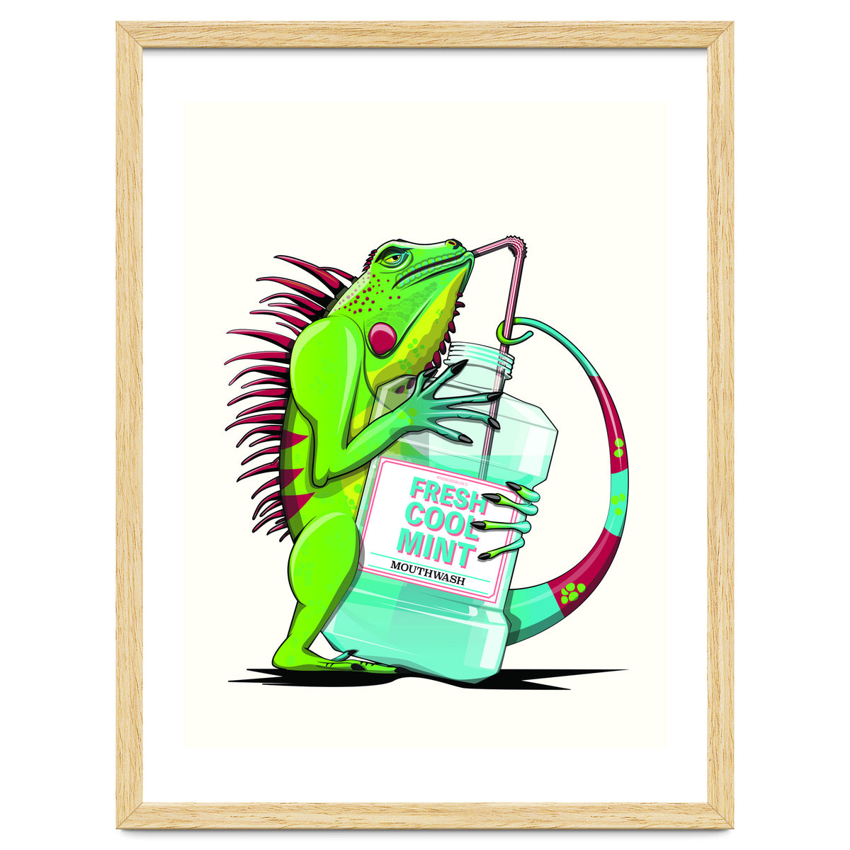 Iguana using Mouthwash, Funny bathroom humour