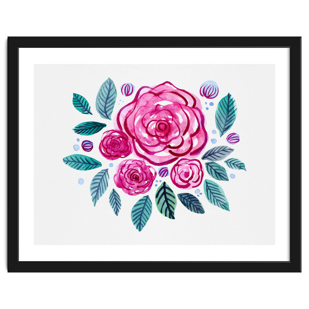 Watercolor rose bouquet