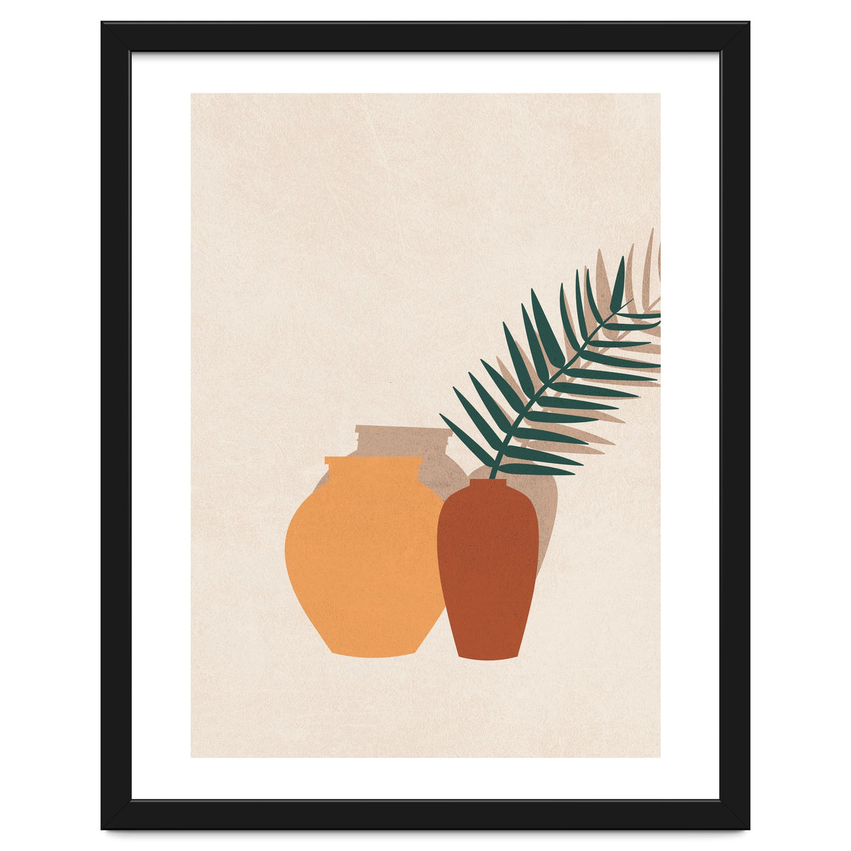 Tropical Palm Leaf Pottery Minimal Boho