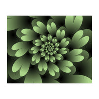 Green Floral Satin  (Print Only)
