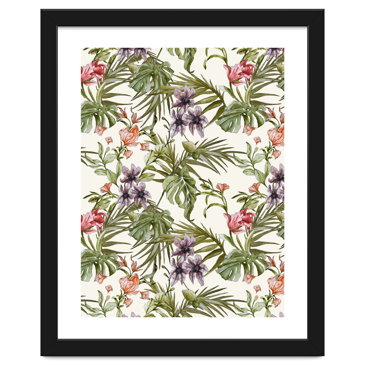 Watercolor tropical foliage