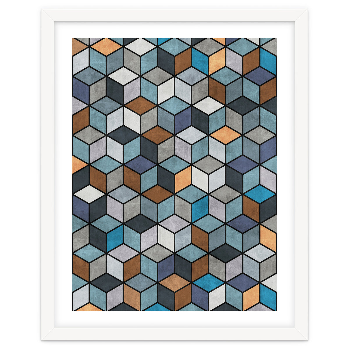 Colorful Concrete Cubes - Blue, Grey, Brown