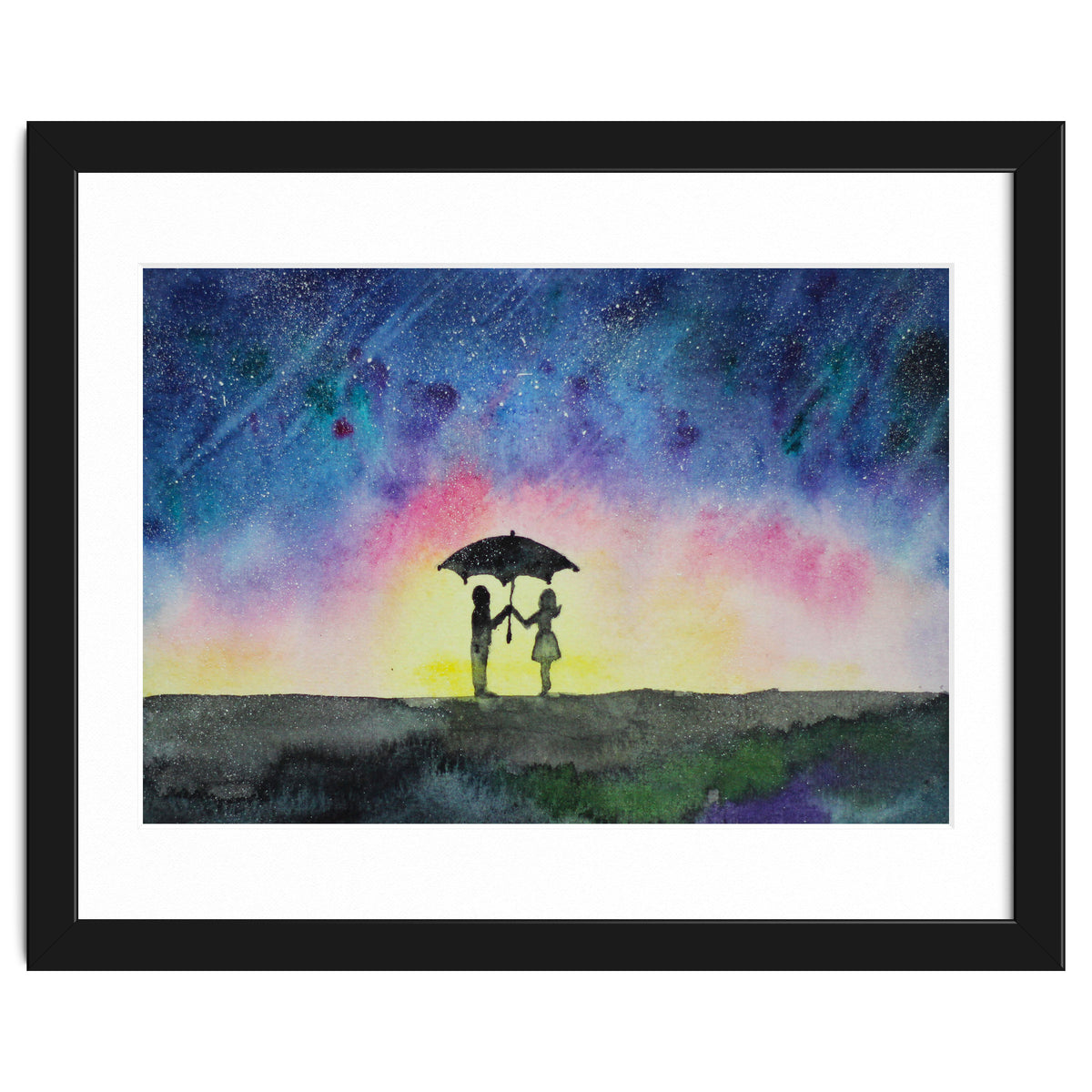 Under the star rain || watercolor
