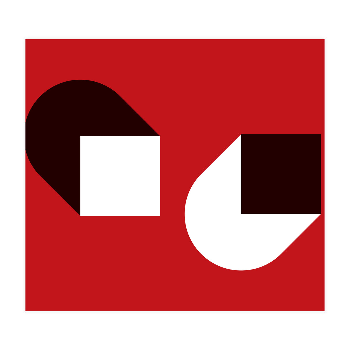 Geometric Shapes No. 38 - red, white & black (Print Only)