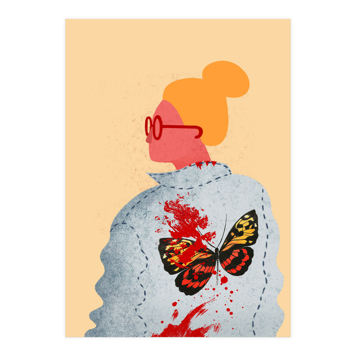 Lady in red glasses (Print Only)