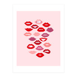 Lips Red with Pink Background (Print Only) thumbnail