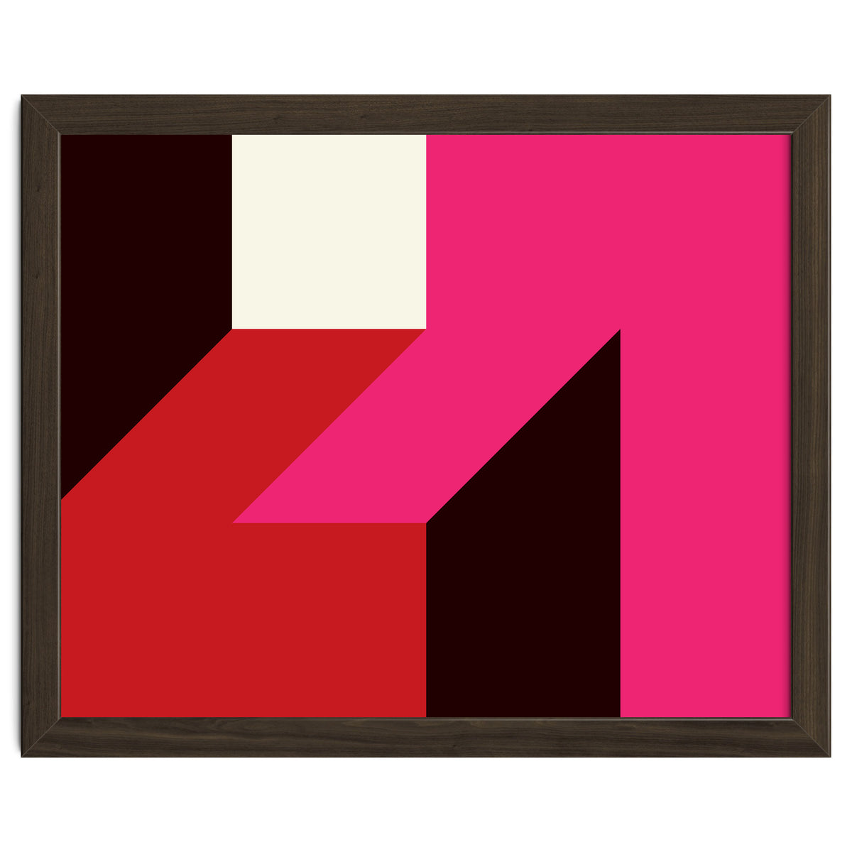 Geometric Shapes No. 62 - red, magenta & black