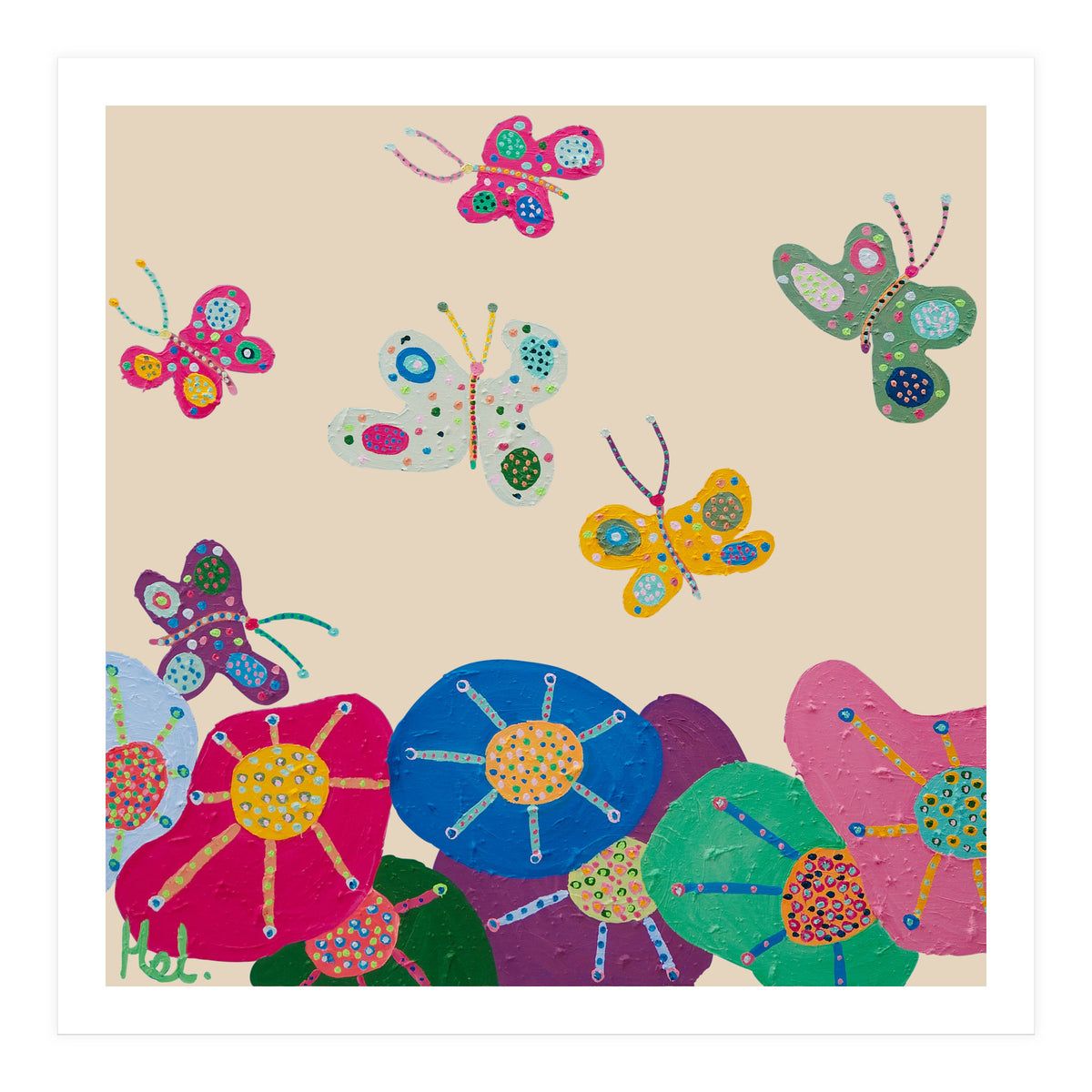 Butterflies Garden (pink) (Print Only)