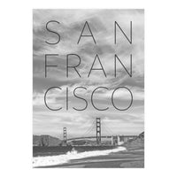 Golden Gate Bridge & Baker Beach | Text & Skyline (Print Only)