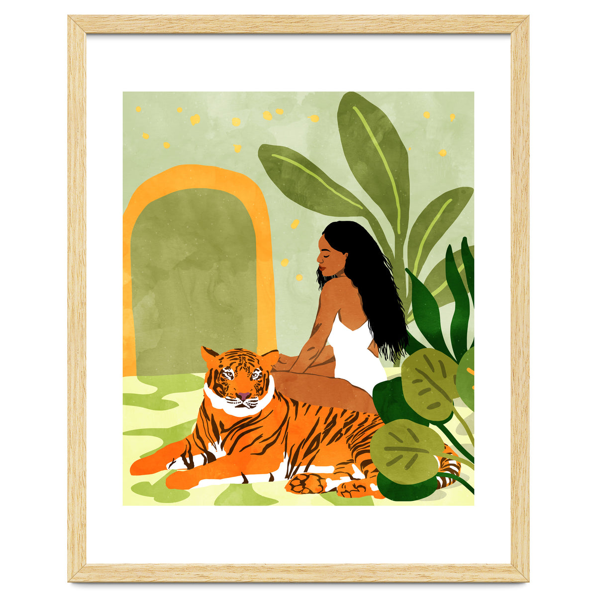 Just You & Me | Tiger Urban Jungle Friendship | Wild Cat Bohemian Black Woman with Pet
