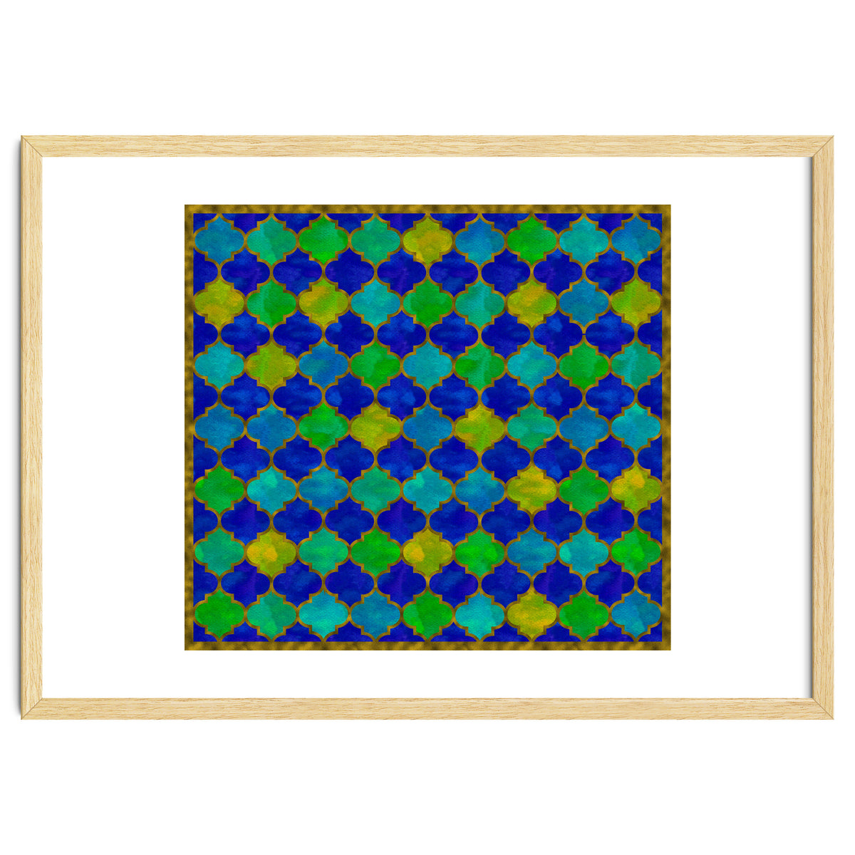 Ocean Breeze - Watercolor Moroccan Lattice